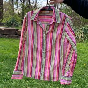 J.Crew multicolor striped button up